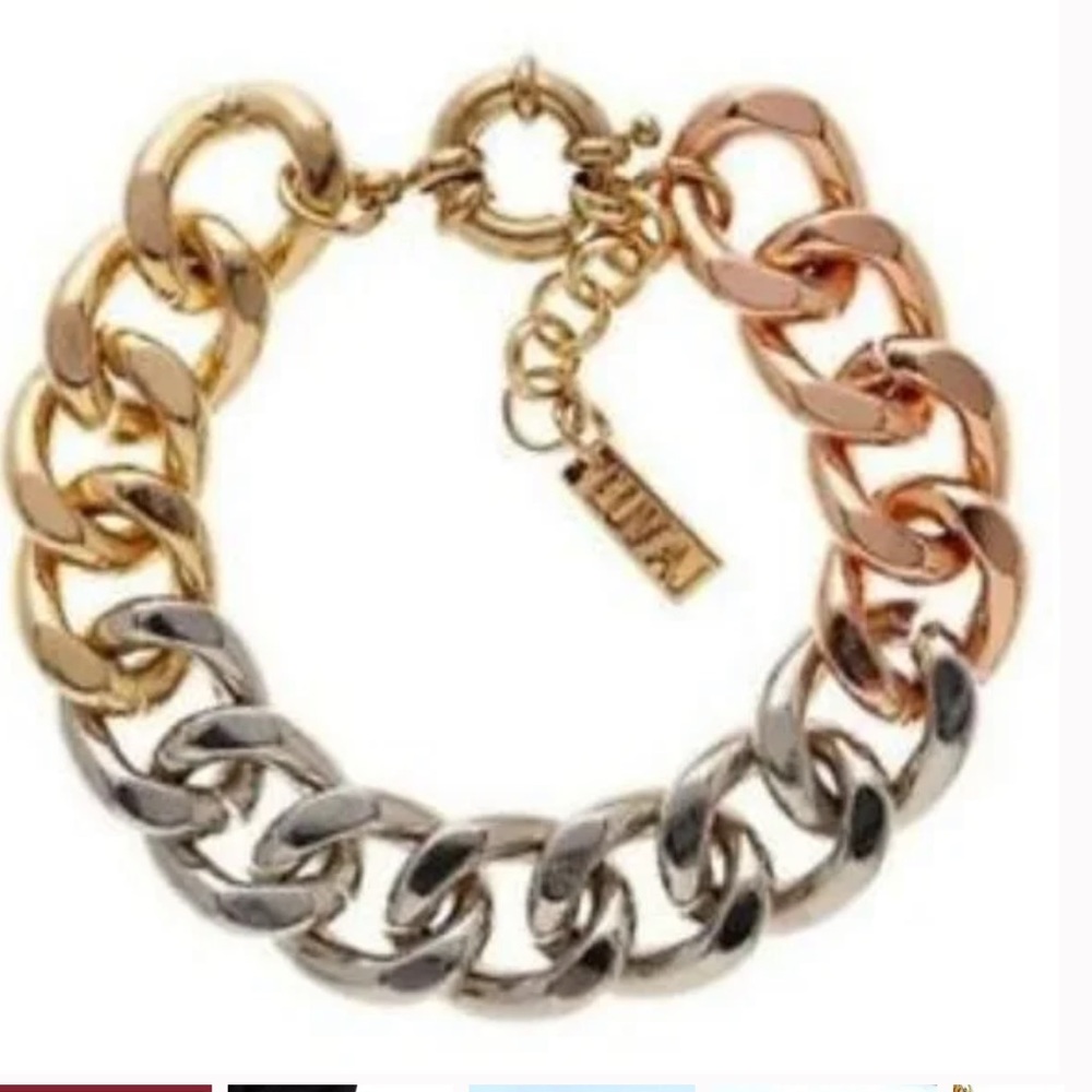 New Luv‎ AJ Tri-Tone Ombre Chain Link Bracelet with original protective bag.